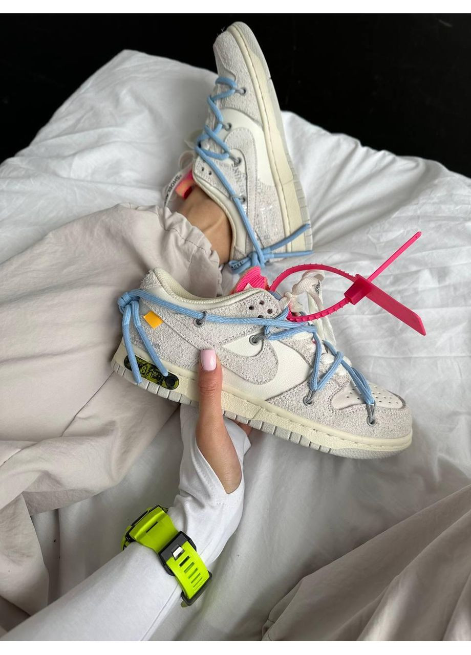 Бежевые демисезонные кроссовки мужские nike sb dunk x off white | lot 38:50 найк сб данк No Brand