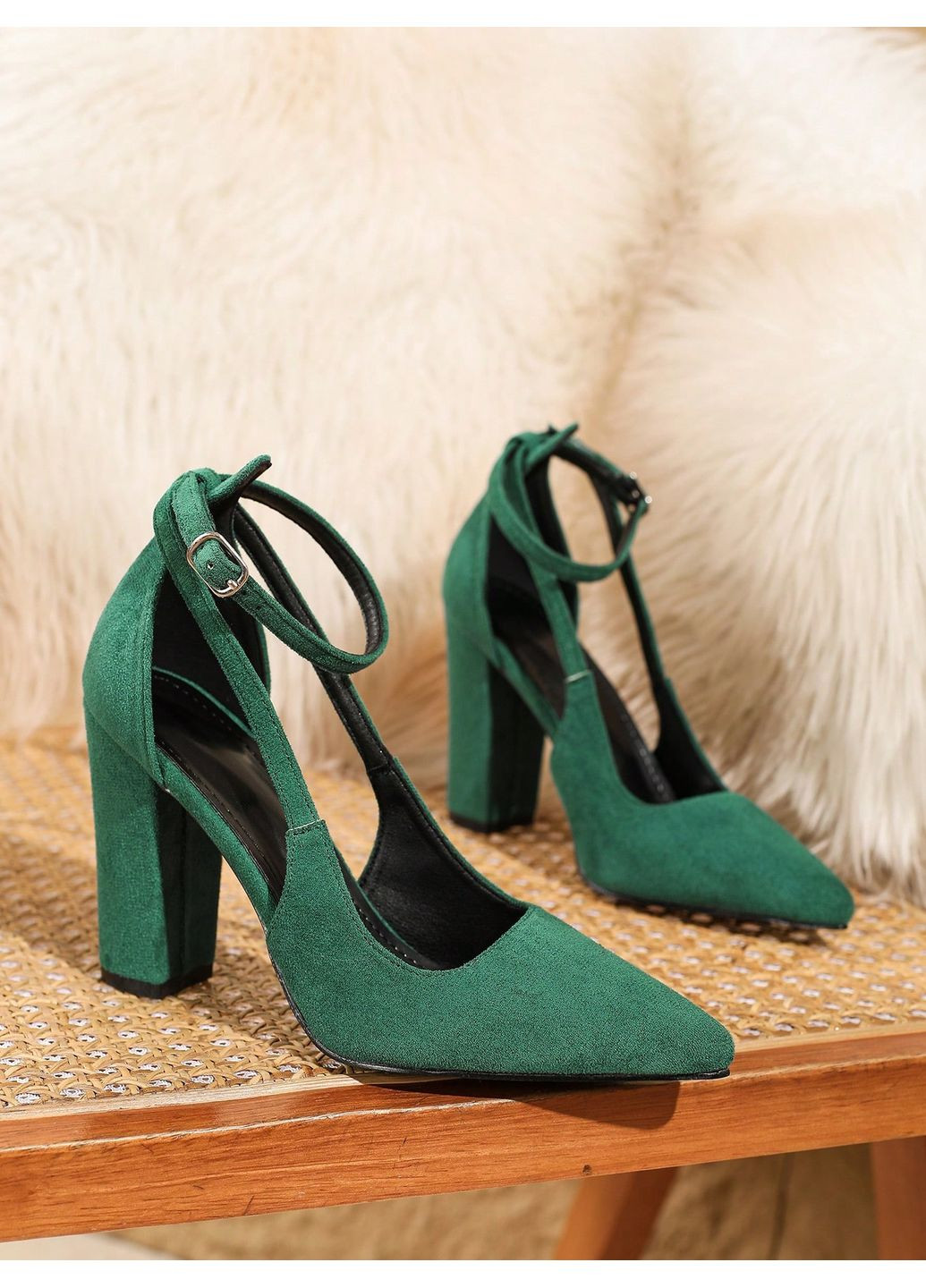 SHEIN Туфли на каблуке изумрудный з, китай — демисезон (361341240)