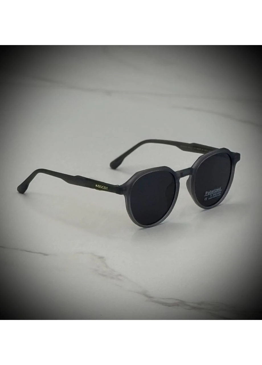 Солнцезащитные очки унисекс с поляризацией Polarized — Черная матовая оправа, форма Панто, 100% защита от UV No Brand (391096690)