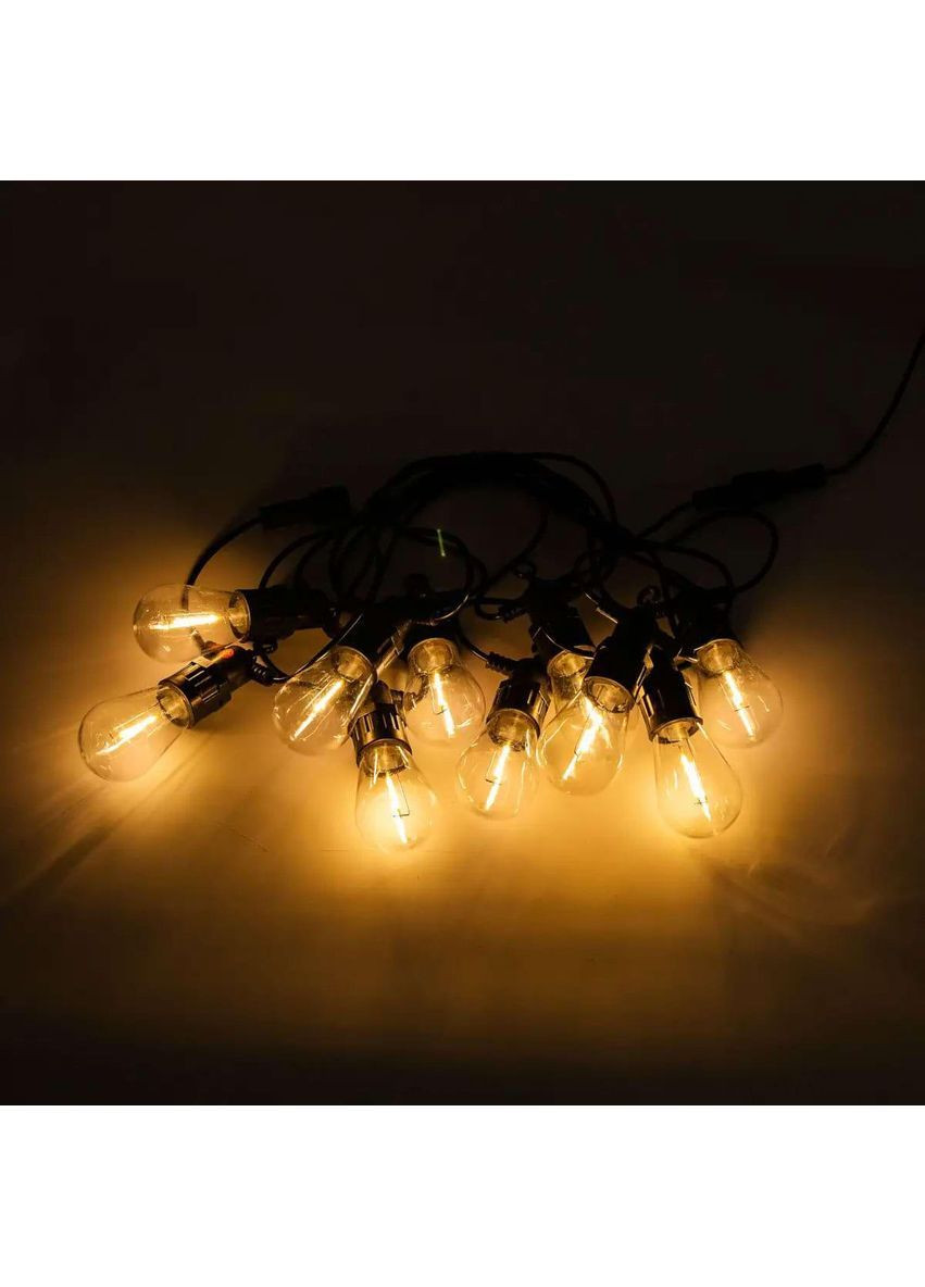 Гирлянда уличная в стиле ретро светодиодная желтая S14 на 10 LED ламп длиной 5 метров S14Y Garlando (370373336)