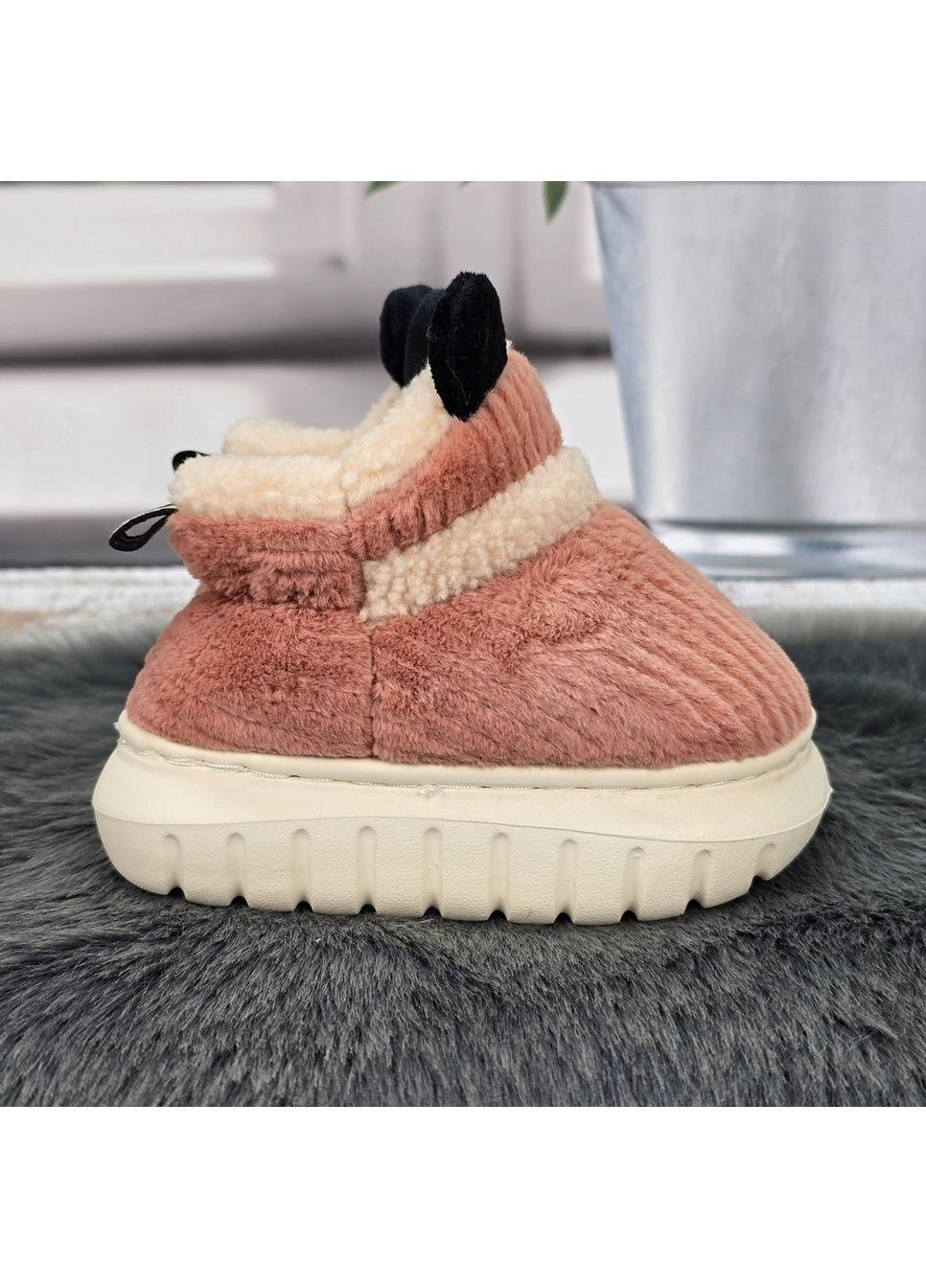 Тапочки чуні дитячі вельветові на об'ємній пінковій підошві Lion (370303133)