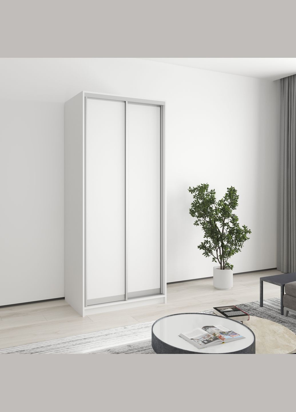 Шкаф-купе двухдверный Уни AL 2ДСП 90x60x210 см (MBS-2569) MebelStar (362373879)