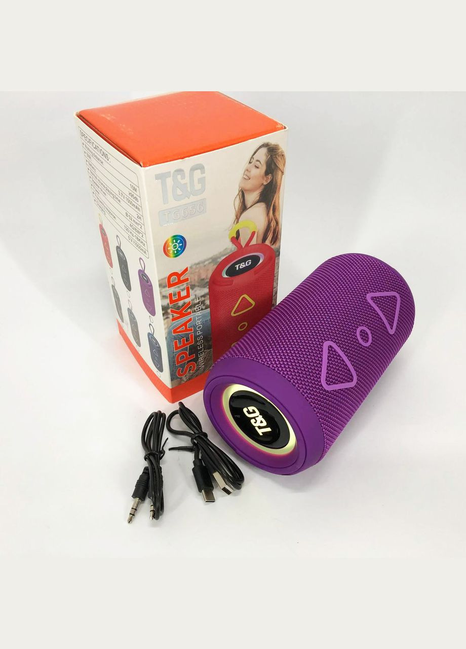 Bluetooth колонка портативная TG656 FM-радио, мощная переносная акустическая колонка. Цвет: лиловый No Brand (359474639)