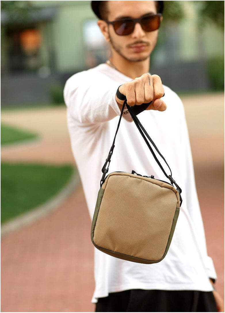 Сумка чоловіча через плече текстильний месенджер на телефон TEL хакі Sambag (302008259)