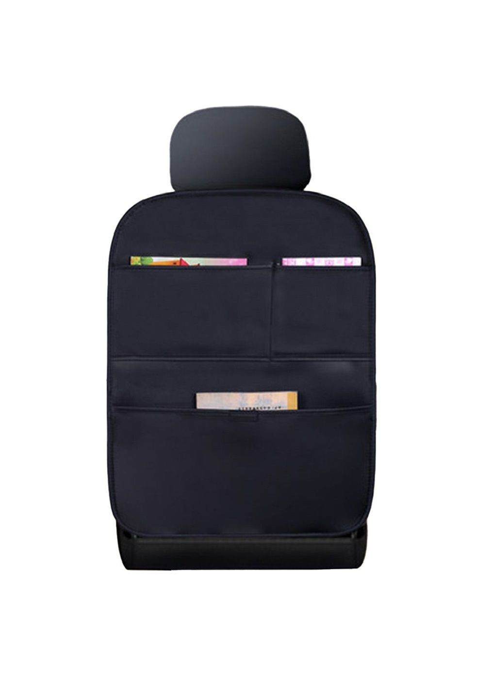 Органайзер накидка с карманами на спинку сидения в машину салон автомобиля искусственная кожа 65х50 см (476892-Prob) Черный Unbranded (292318335)