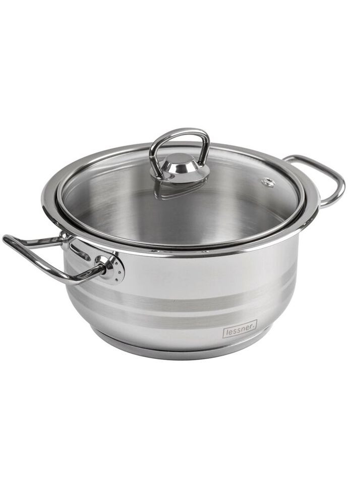 Кастрюля с крышкой Rica 55880-20 20 см 3 л серая Lessner (335972453)