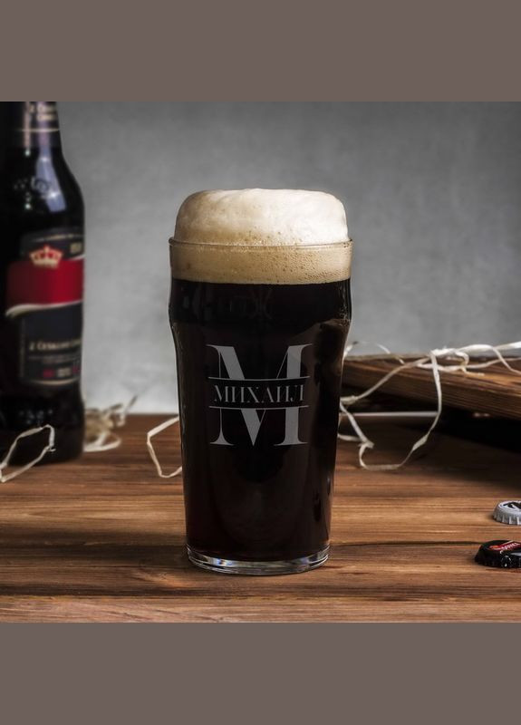 Бокал для пива "Инициал" персонализированный (BD-BP-04) 570 мл BeriDari (293509100)