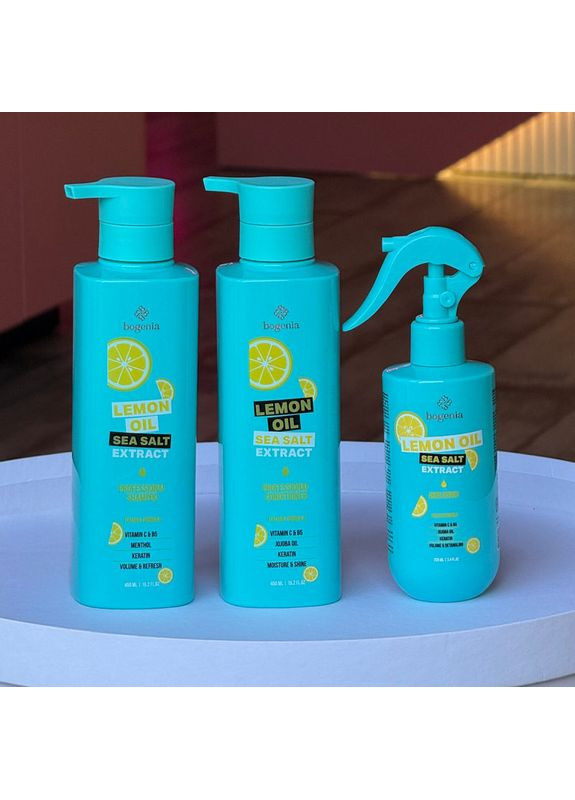 Шампунь для волос Lemon Oil & Sea Salt Shampoo BG440 №001, 450 мл Bogenia (365841947)