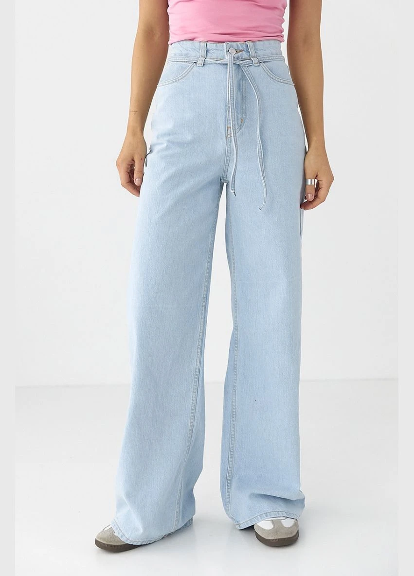 Джинси Wide Leg з високою посадкою Джинсы Lurex - (333942704)