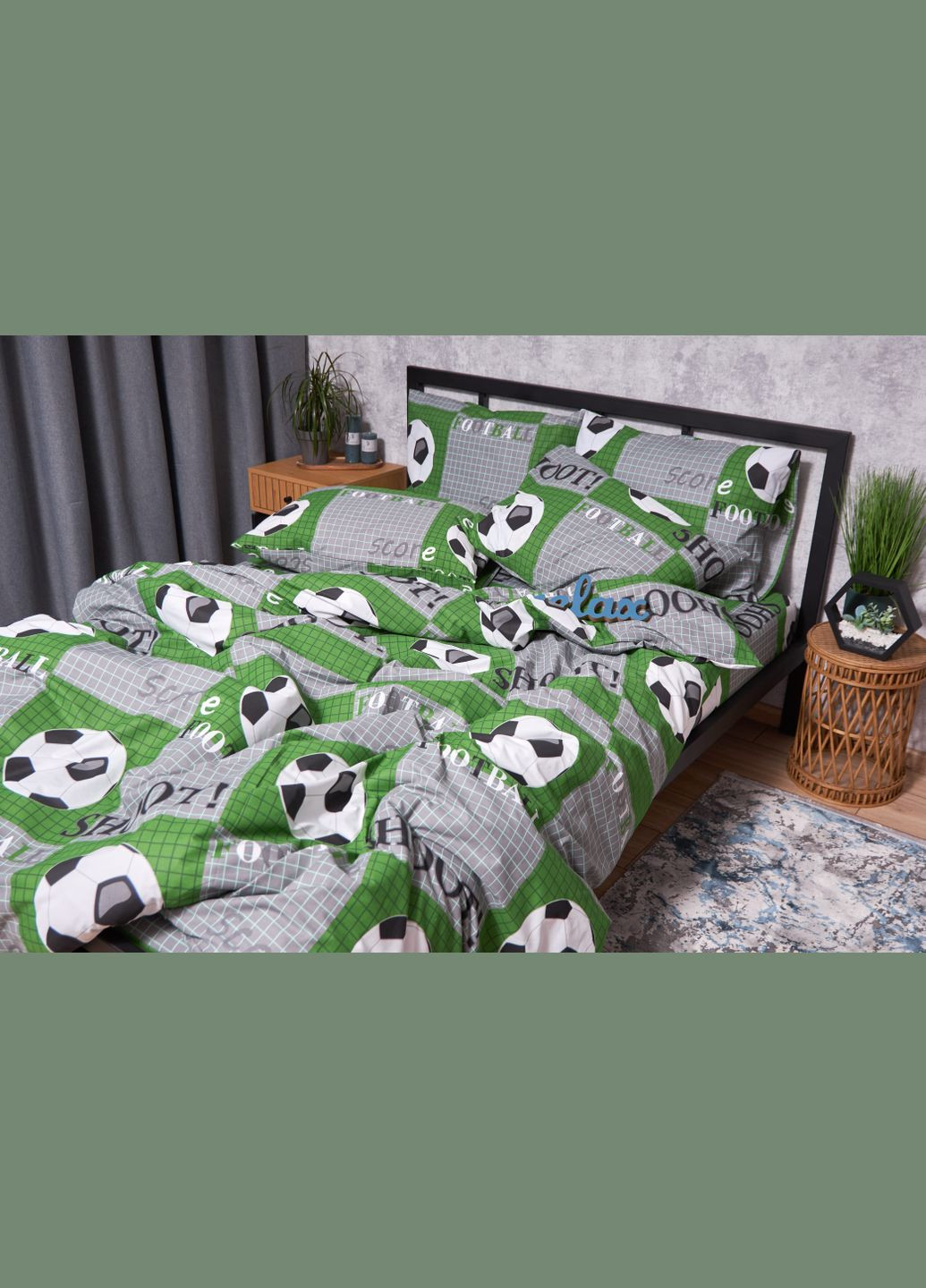 Комплект постельного белья Бязь Gold Люкс «» Детский 110х140 наволочки 2х50х50 (MS-830000050) Moon&Star Football (293173074)