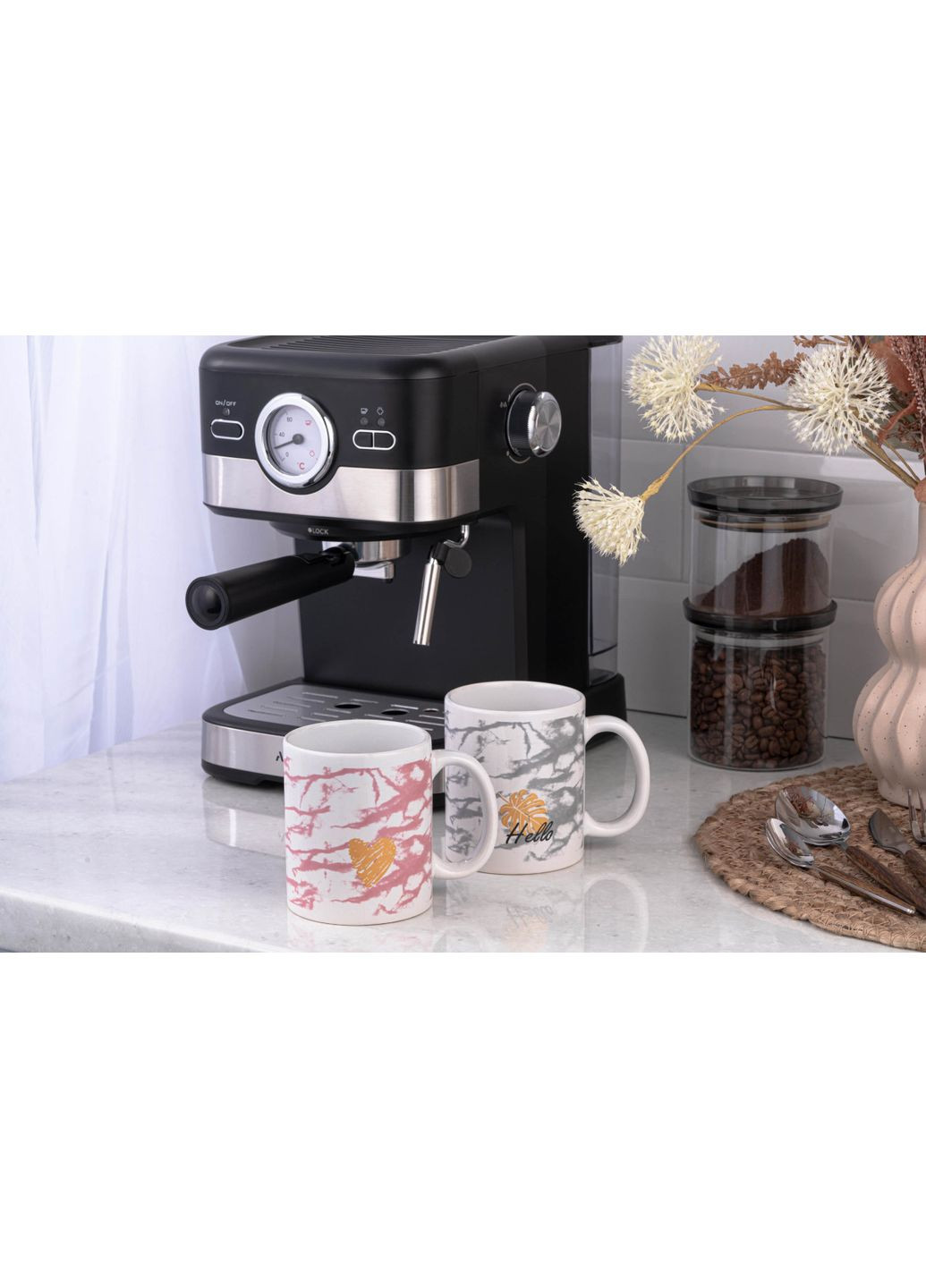 Чашка Hello AR3048WG 330 мл сіра Ardesto (349221735)