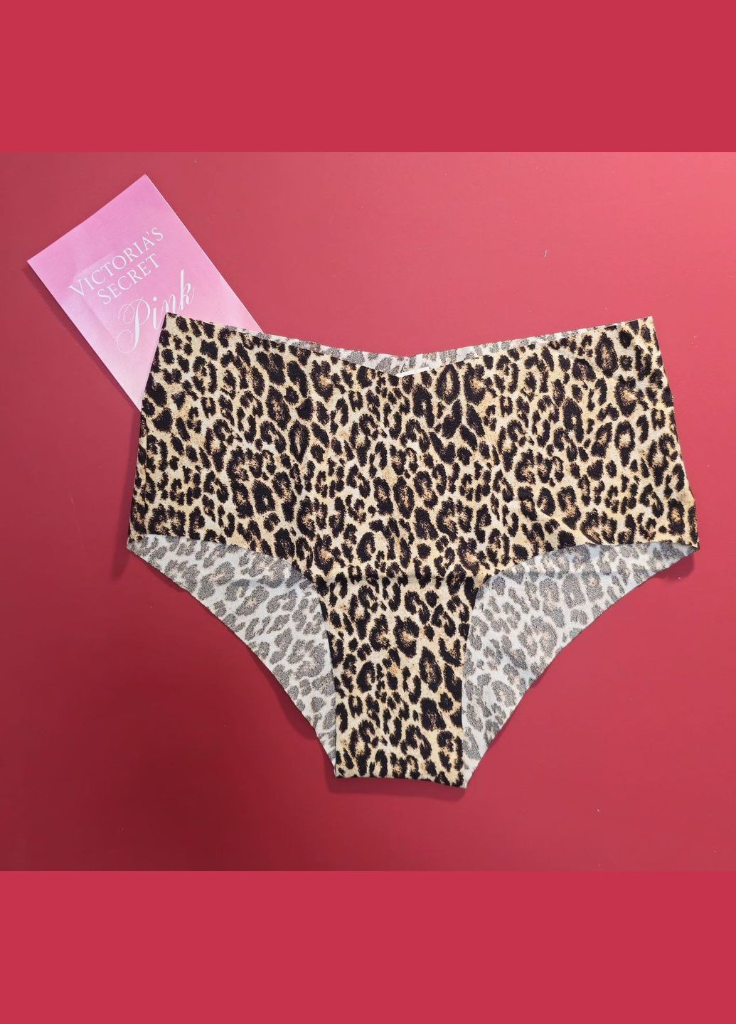 Леопардовые бесшовные трусики чики Victoria's Secret чіки безшовні (333193968)