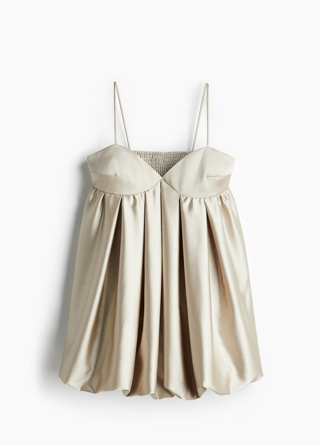 Светло-бежевое праздничный платье H&M однотонное