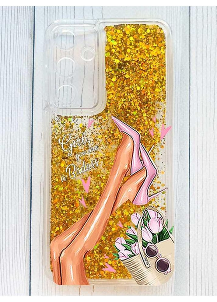 Чехол с плавающими золотыми блестками на Samsung Galaxy A55 Ножки (принт 62) Creative (362025765)