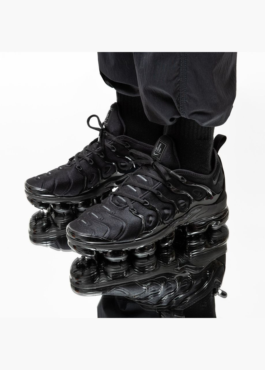 Кроссовки женские Nike Air VaporMax Plus Triple Black 924453-004 Найк Аир Вапормакс No Brand белые демисезоны (362206588)