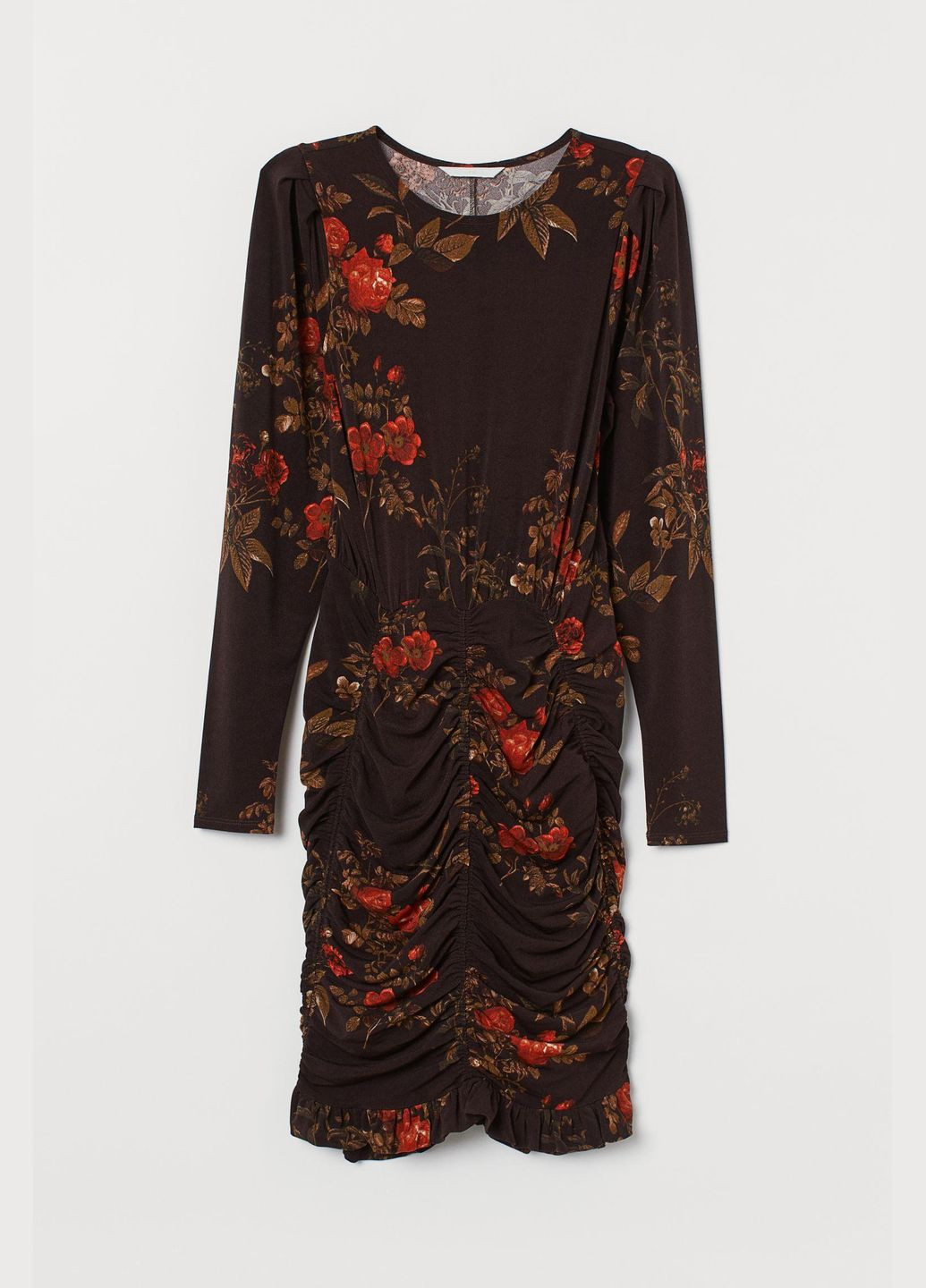 Коричневое платье демисезон,коричневый в узоры, H&M
