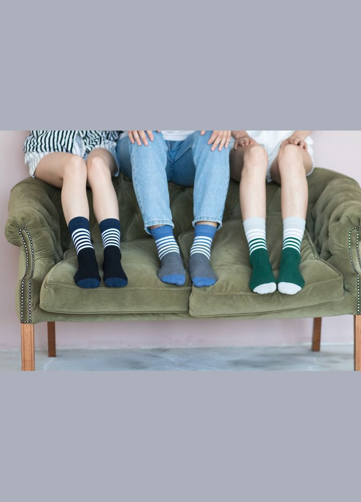 Білі набір шкарпеток 3 пари з принтом у смужку високі безшовні дихаючі якісні organic cotton носки 39-41 JILL ANTONY (314997310)