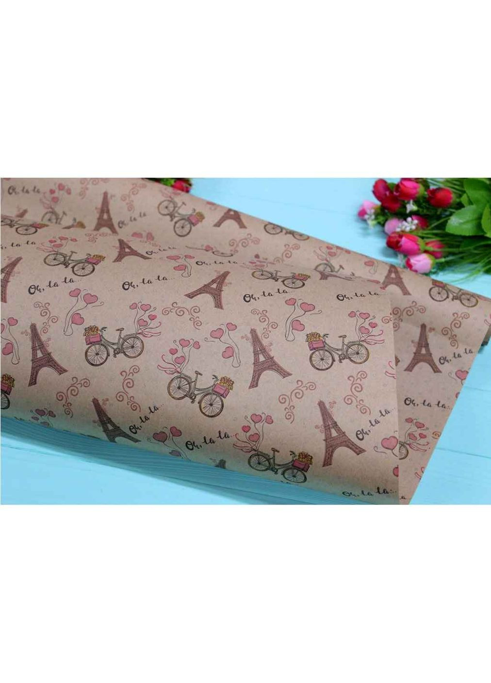 Бумага подарочная 70см 100см №1032БР 10л Упаковкін (363328949)