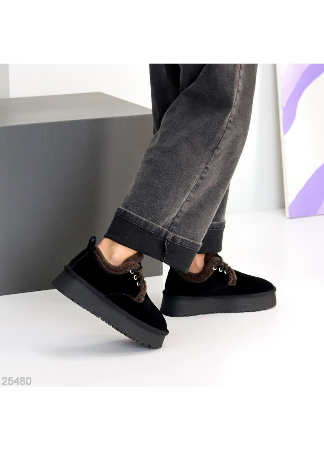 Замшевые Угги на шнуровке Helen (362562530)