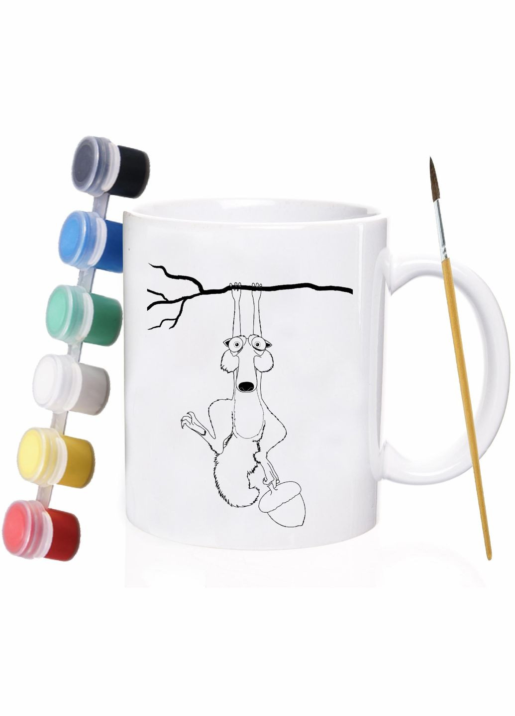 Набір для дитячої творчості Миша та сир, Білка та жолудь #01 / розмальовка для дітей / 330 мл біла No Brand (316121215)