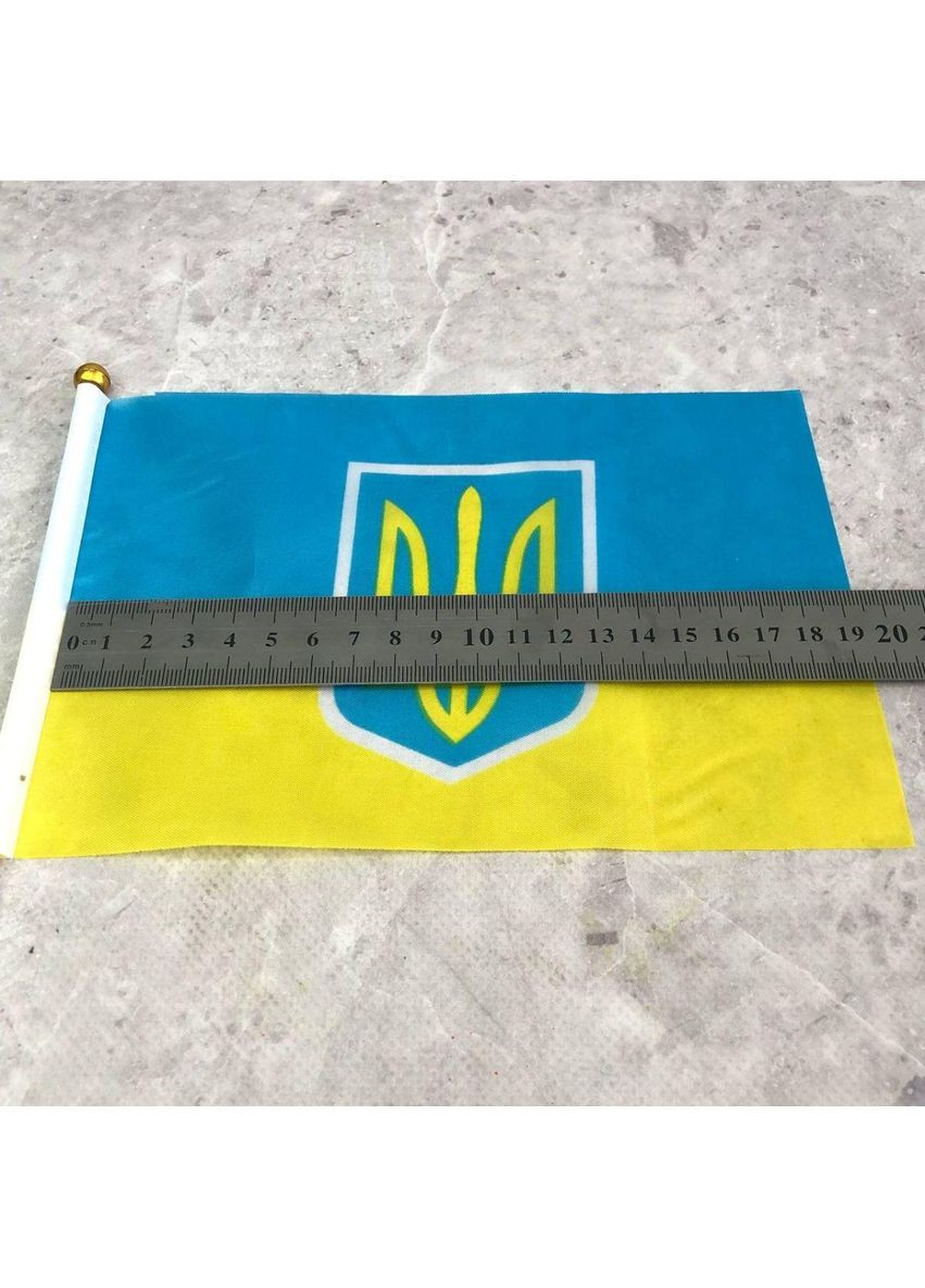 Флаг Украины с трезубцем, 14х21 см Plus-plus (354795325)