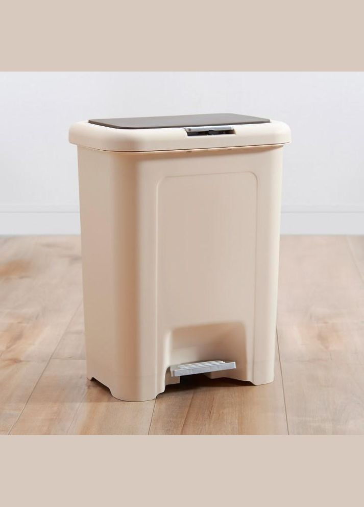 Мусорное ведро с крышкой и педалью BIN-03 18L BEIGE MVM (317286308)