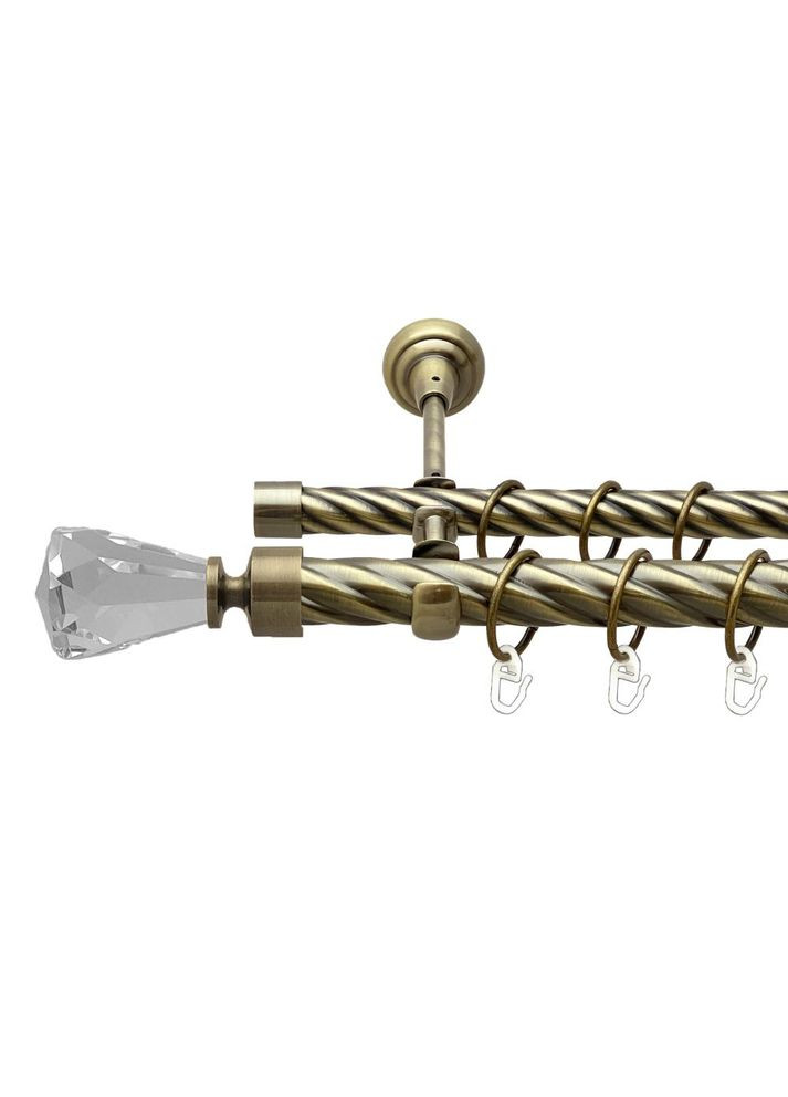 Карниз Лучетта металевий дворядний відкритий скручена труба Антик 25\19 мм 200 см (00-00018337) ORVIT (300689354)