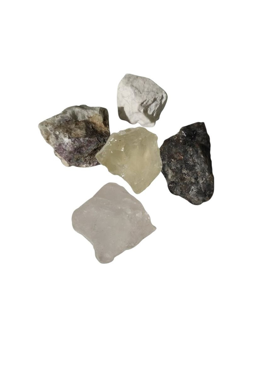 Набор - 5 штук необработанных кристаллов чакры размер камня 25-30 мм No Brand (311600081)