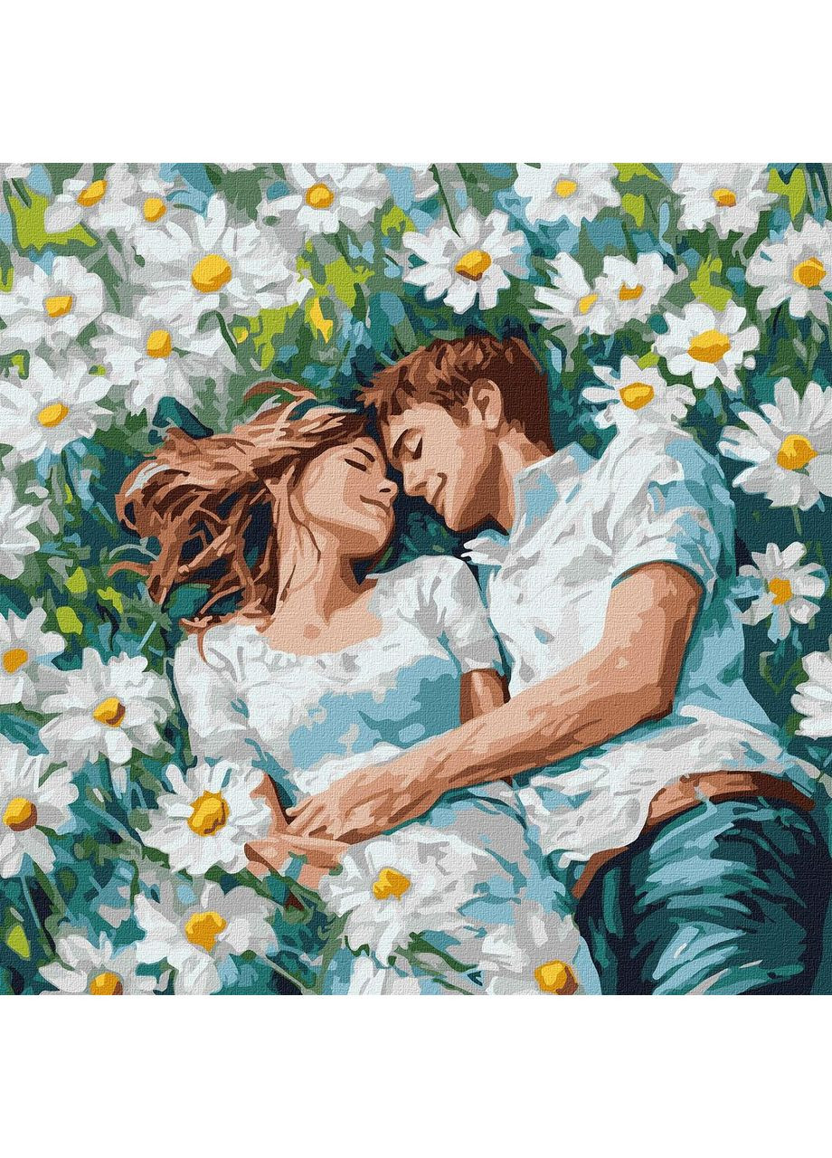 Картина по номерам Люди. Объятия среди цветов 40*40 см KHO 8629 Ідейка (362534511)