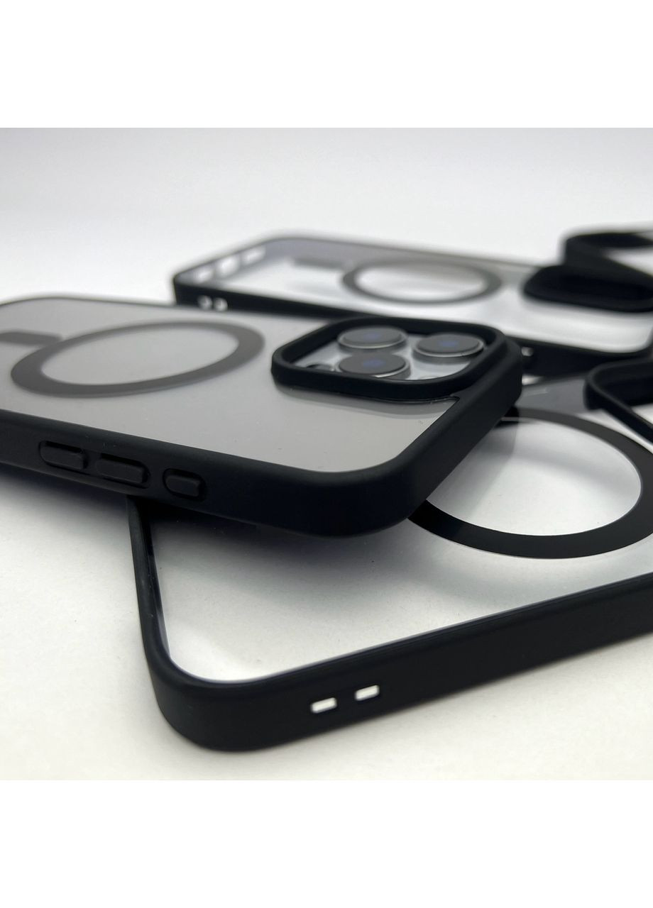 Чохол на айфон 14 про макс Acrylic Magsafe для Apple 14 PRO MAX прозорий магнітний / бортик / Magnetic Black No Brand (369137070)