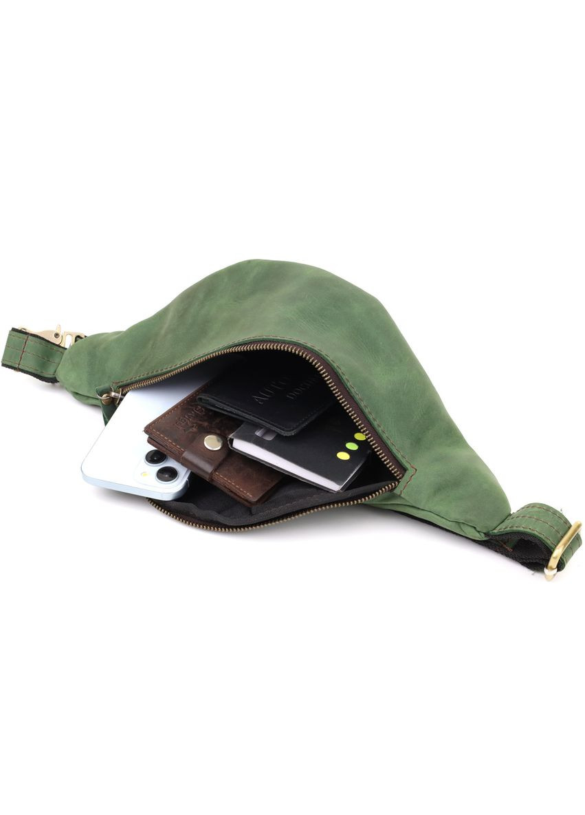 Стильна чоловіча бананка відмінної якості з натуральної шкіри вінтажної шкіри 23142 Shvigel (332983801)