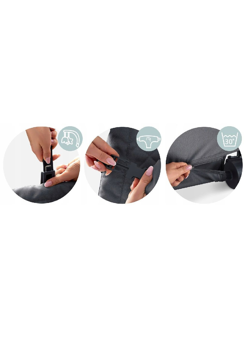 Детское складное кресло качалка шезлонг лежак с игрушками съемной дугой стеганным сиденьем (479931-Prob) Серое Unbranded (326738199)