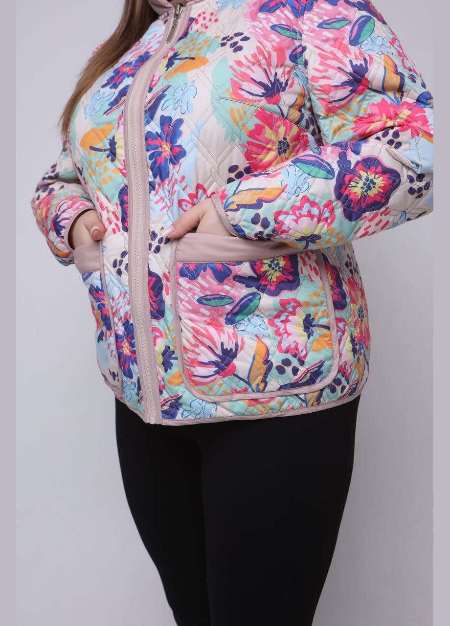 Пудрова демісезонна жіноча демісезонна куртка великого розміру SK