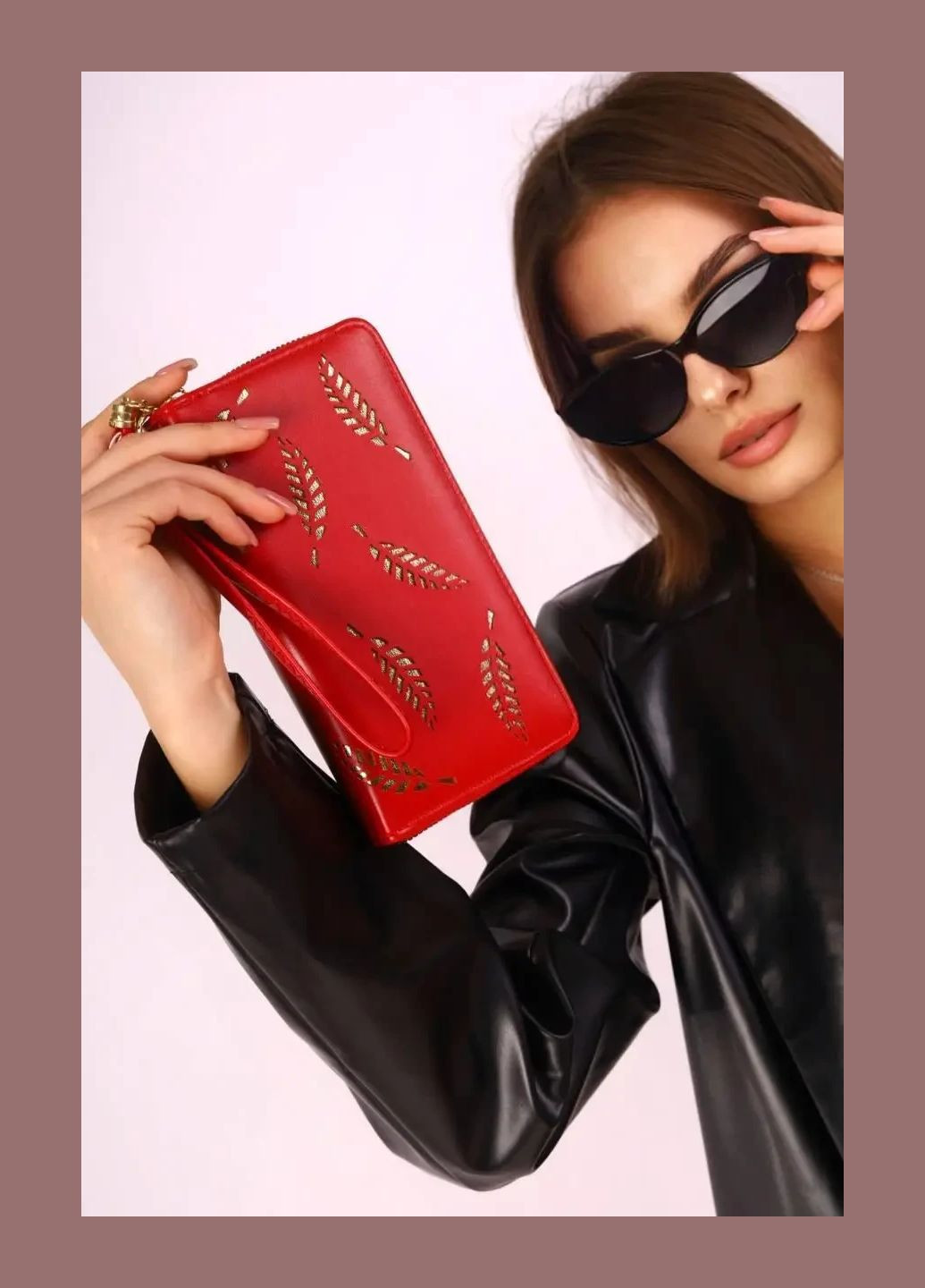 Женский кошелек с листочками No Brand (322583086)