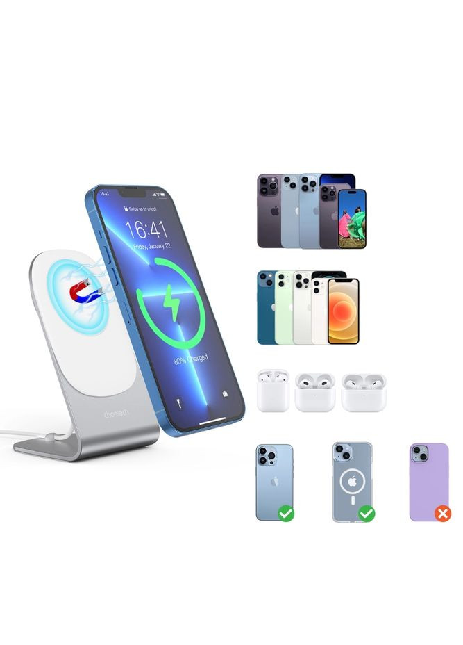 Беспроводное зарядное устройство T518-F 15W + подставка-держатель CHOETECH (370616459)
