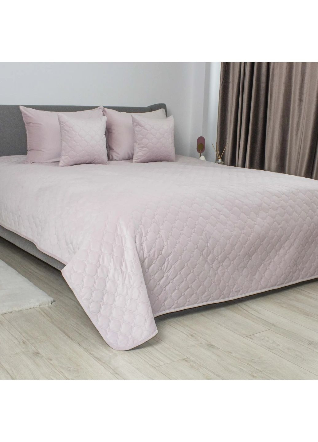 Велюрове полуторне покривало 150*210 см гіпоалергенне Світло-Рожевий (29830150210) ТЕП (366303397)