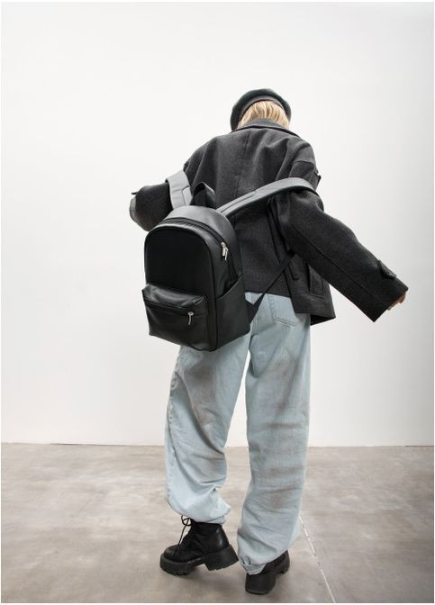 Жіночий класичний міський рюкзак з екошкіри Чорний (38940251235) Sambag (368833610)