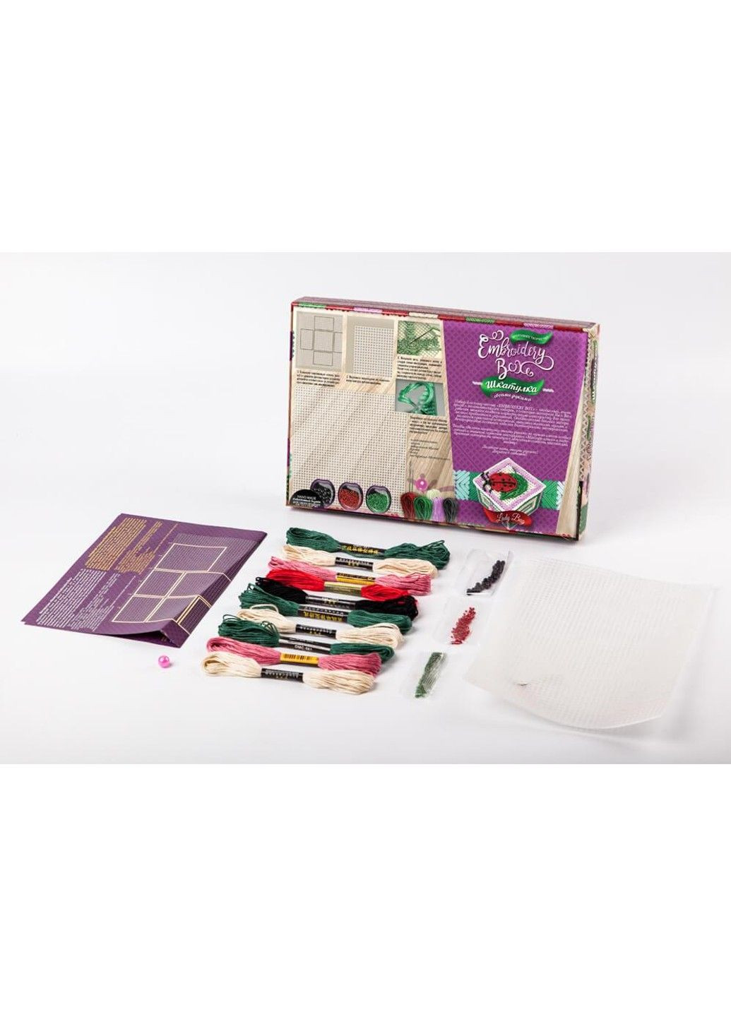 Набор для творчества "Шкатулка Embroidery Box" бисер и бусины ленты вышивка гладью Danko Toys Box-1 No Brand (333165720)