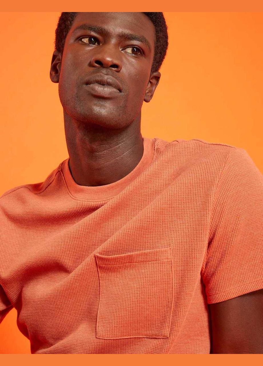 Светло-оранжевая футболка basic,кирпичный, Kiabi