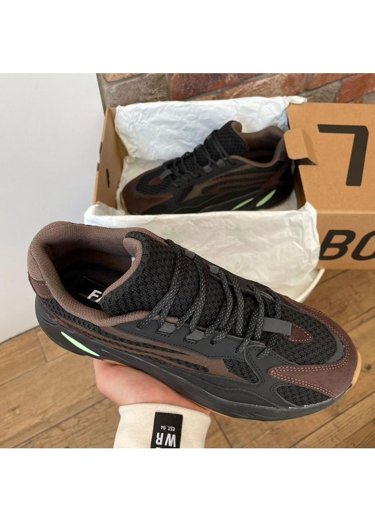 КРОССОВКИ ЖЕНСКИЕ ADIDAS YEEZY BOOST 700 V2 NO LOGO BROWN АДИДАС ИЗИ БУСТ No Brand чёрные демисезоны (368868767)