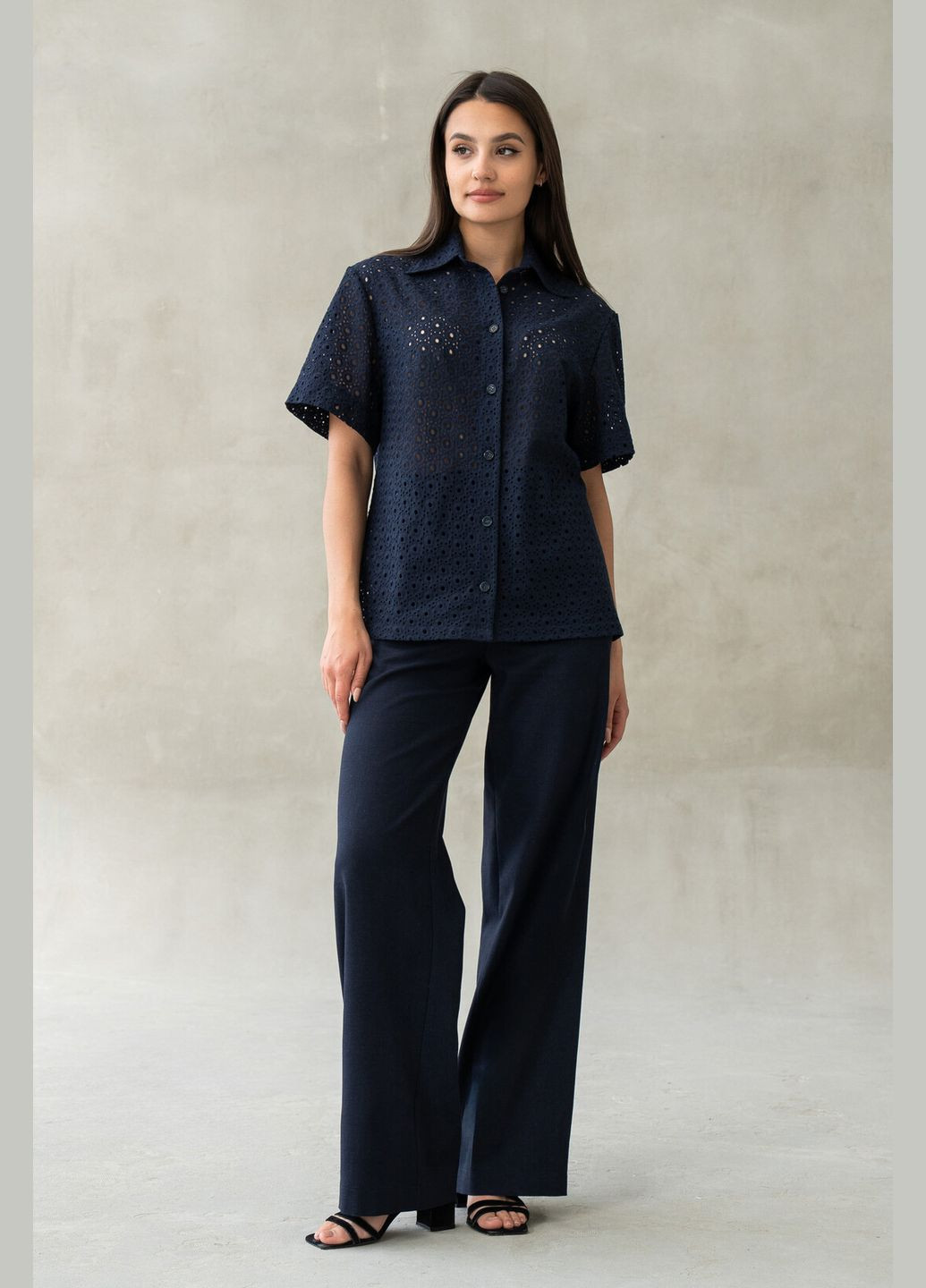 Темно-синяя классическая, кэжуал, праздничный рубашка RiMari