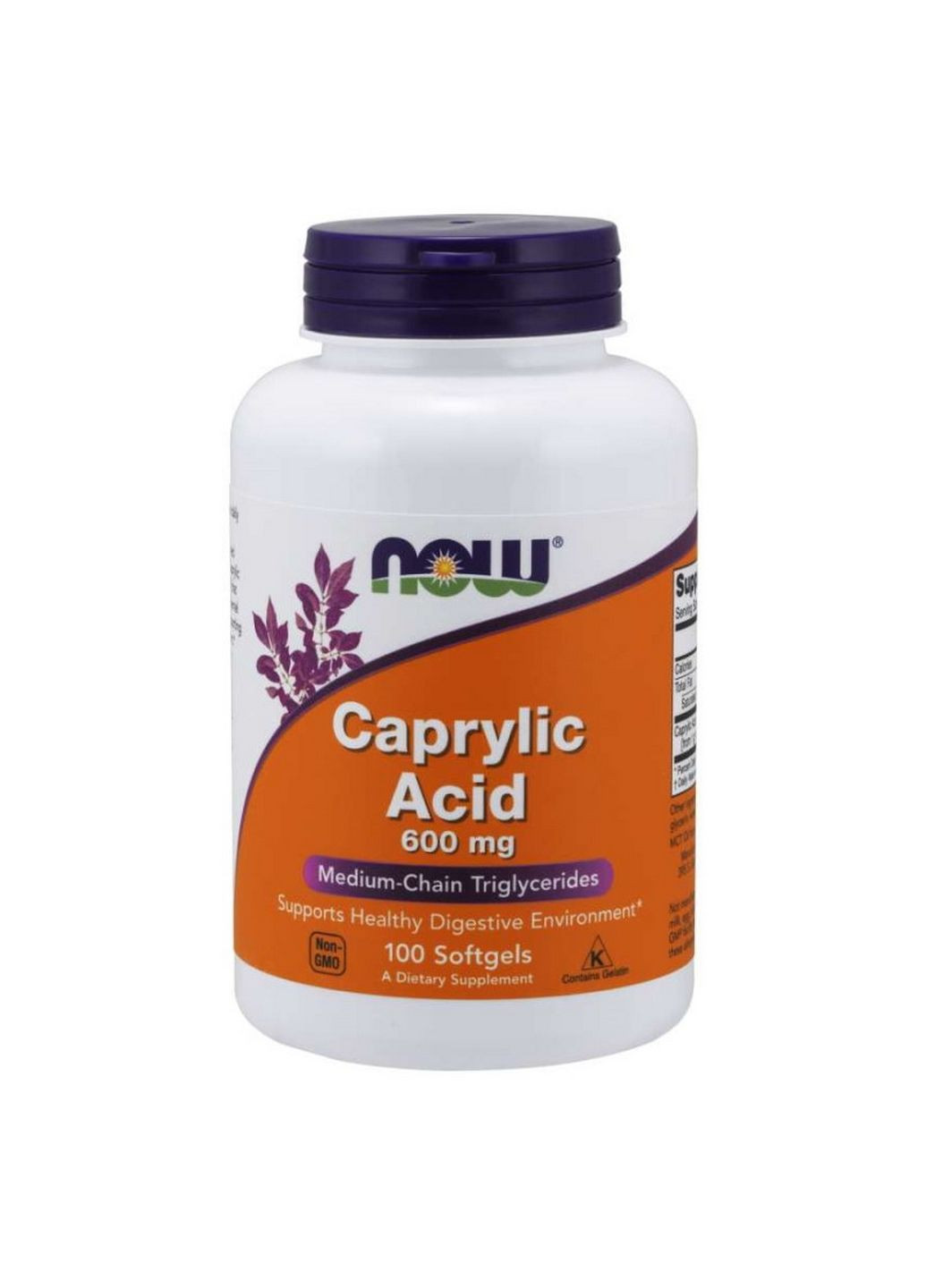 Натуральная добавка Caprylic Acid 600 mg, 100 капсул Now (293417556)
