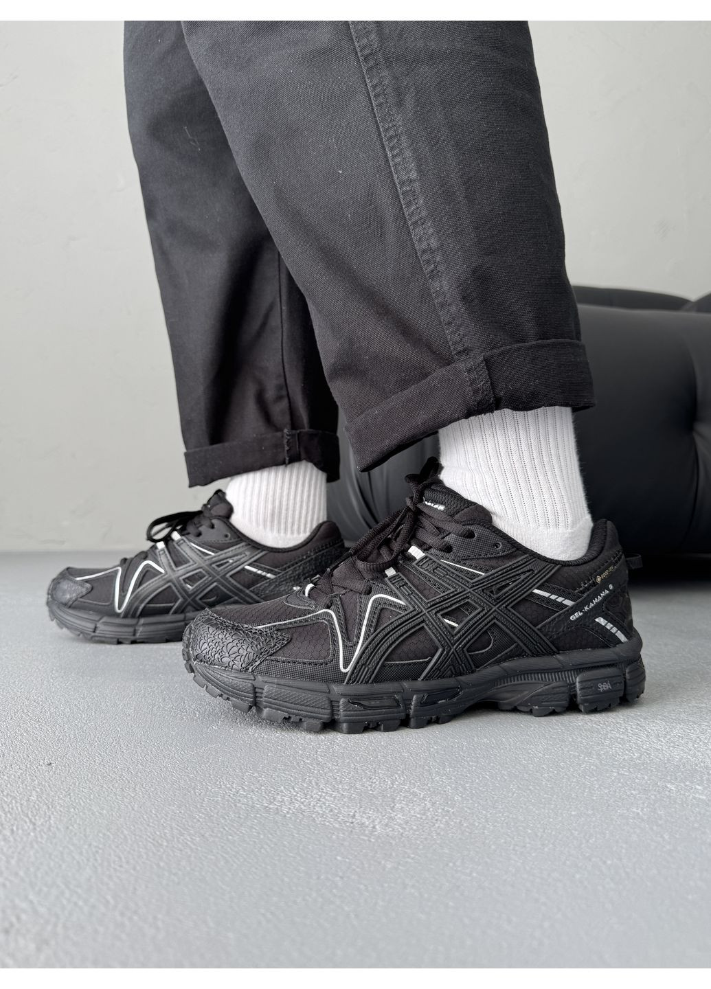 Чорні Осінні кросівки чоловічі asics gel-kahana 8 black gore-tex асікс гель кахано No Brand