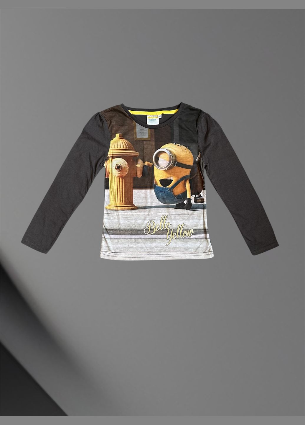 Серый лонгслив Minions с рисунком