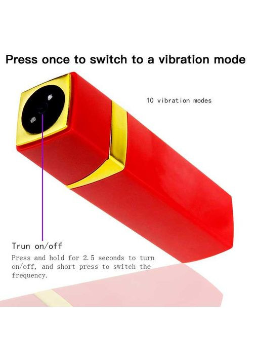 Вібратор для клітора "Помада" 10 режимів USB червоний - (372660137)