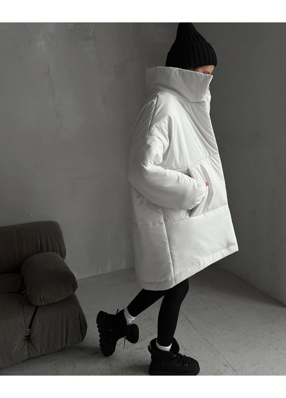 Біла зимова куртка оверсайз Fashion