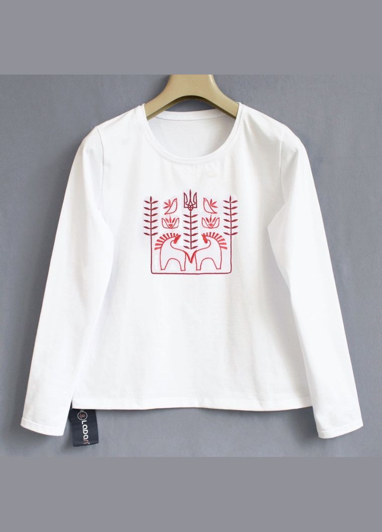 Жіночий лонгслів з сучасною етно вишивкою Воля Ladan - (301026300)