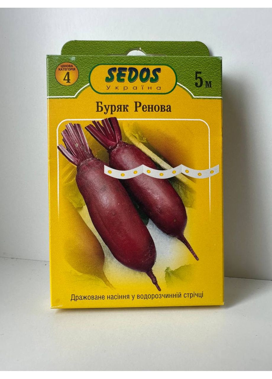 Буряк столовий "Ренова" ТМ " " на стрічці 5 м. (150 насінин) Sedos (370662091)