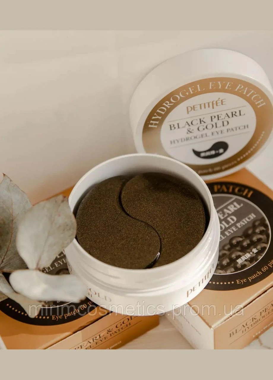 Гидрогелевые патчи Black Pearl & Gold Hydrogel Eye Patch для век с черным жемчугом 60 шт Petitfee (296930525)