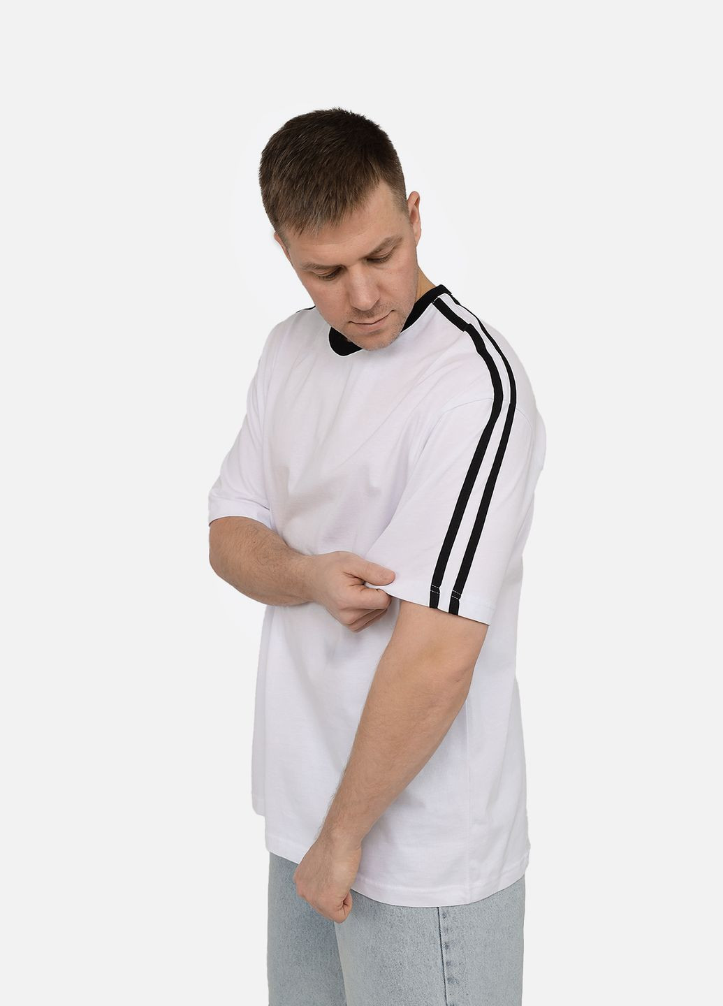 Біла футболка з коротким рукавом чоловіча колір білий cb-00271699 Yuki